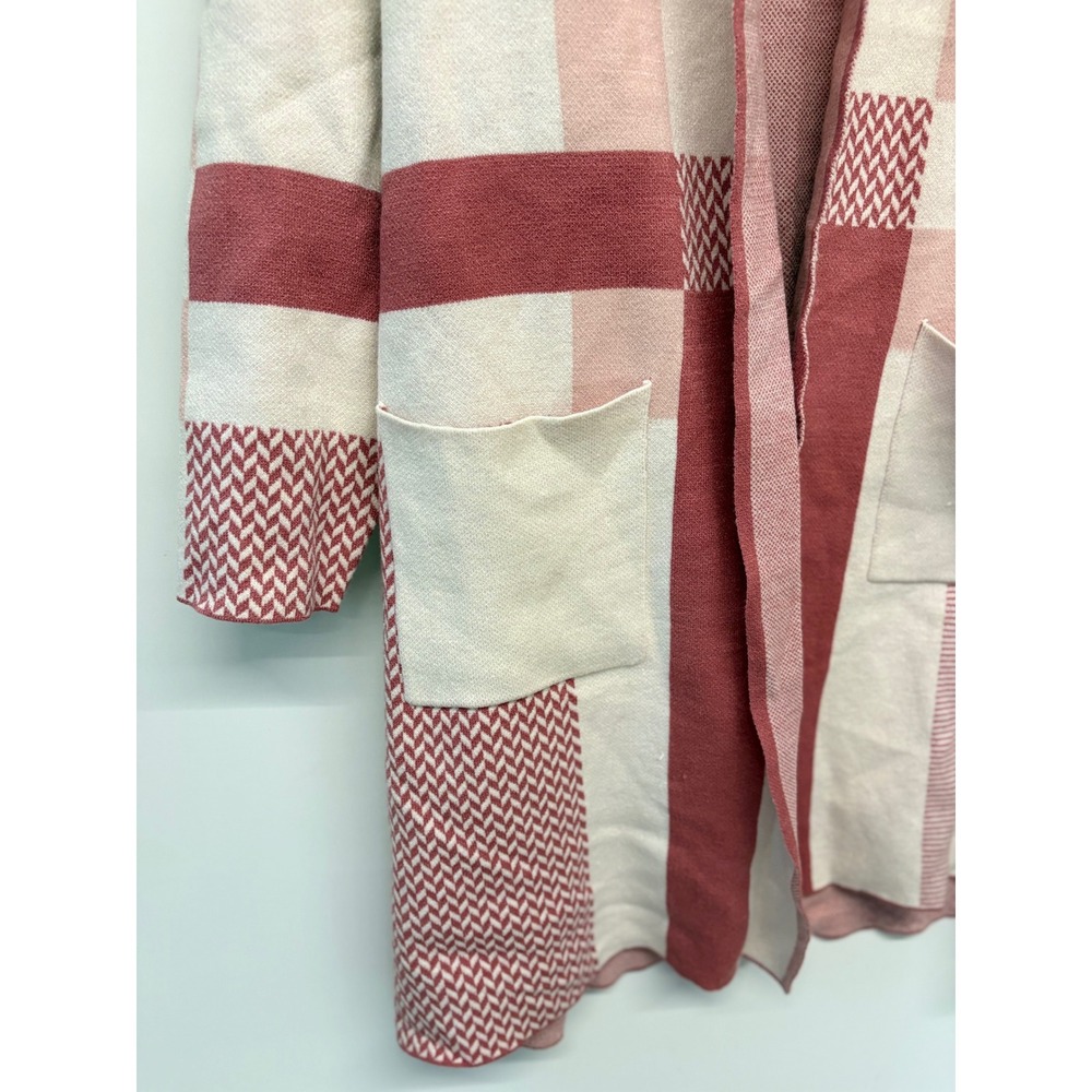Patchwork Grannycore Long Cardigan Women XL Pink Academia Sweater ClassyCore - Picture 6 of 8